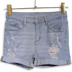 ​🌟 Verdusa Light Wash Ripped Distressed Denim Shorts XS